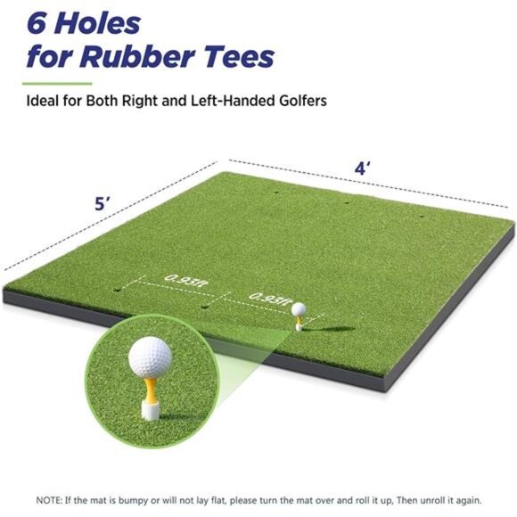 Golf Mat, 5x4ft & 5x5ft Golf Hitting Mats Practice with 10 Golf Balls, 9 Golf - Picture 4 of 7